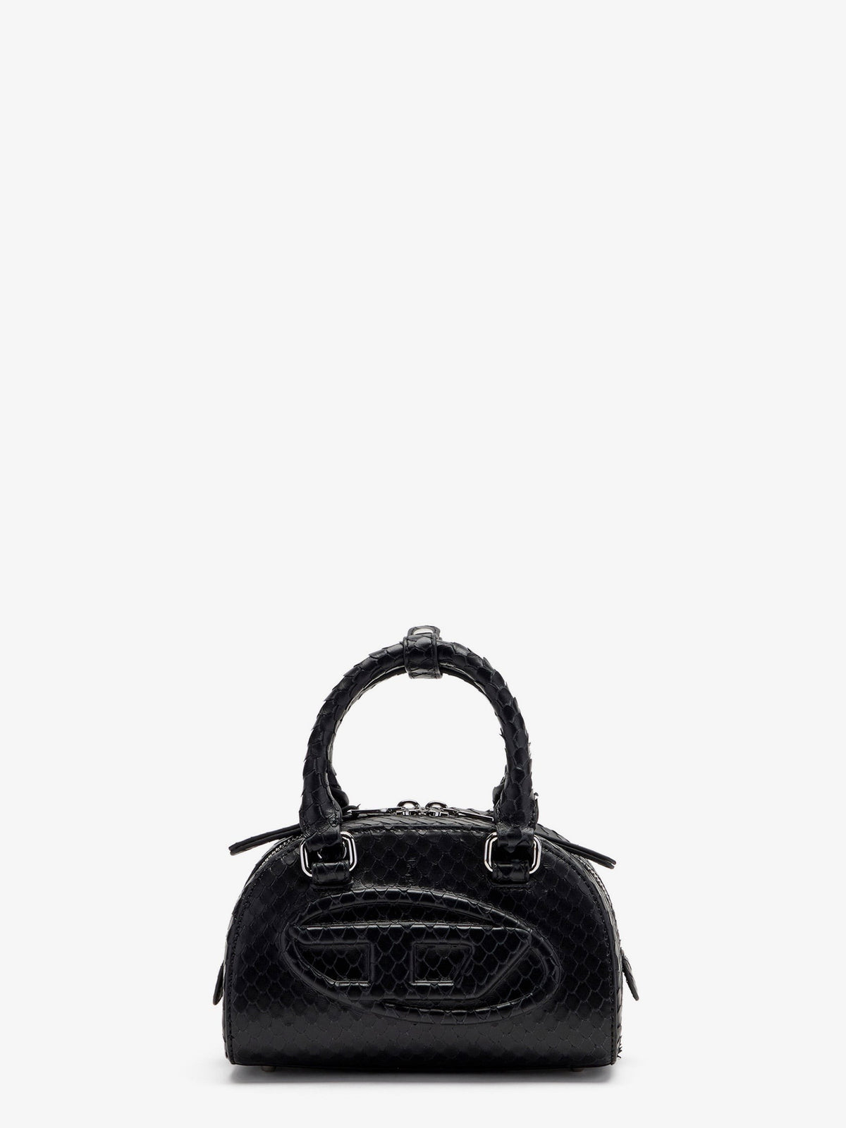 Diesel Women's Dome Python Leather Crossbody Bag Black