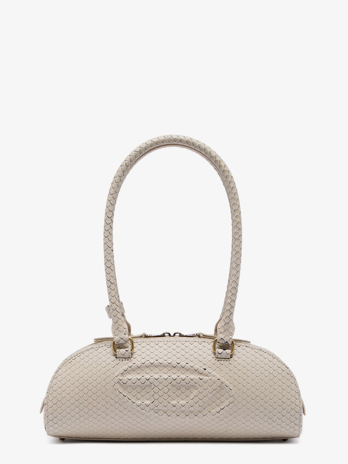 Diesel Women's Python Effect Leather Shoulder Bag Beige