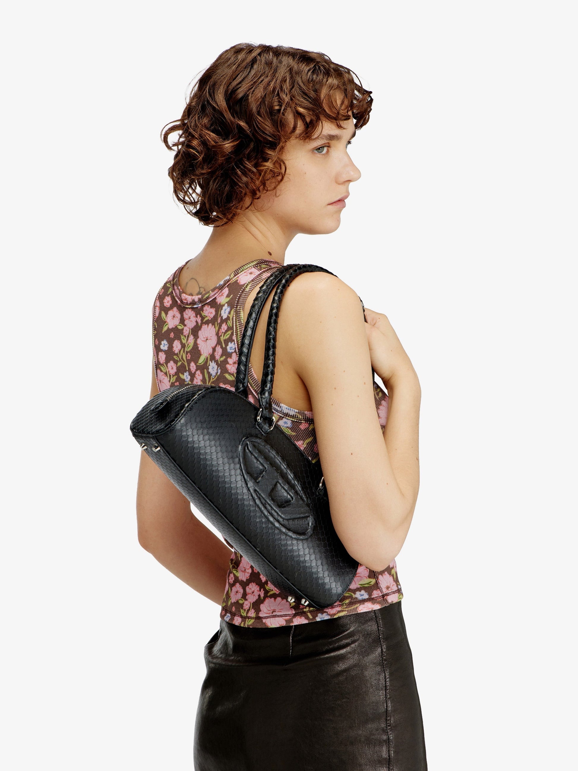 Diesel Women's Dome Shoulder Bag Black