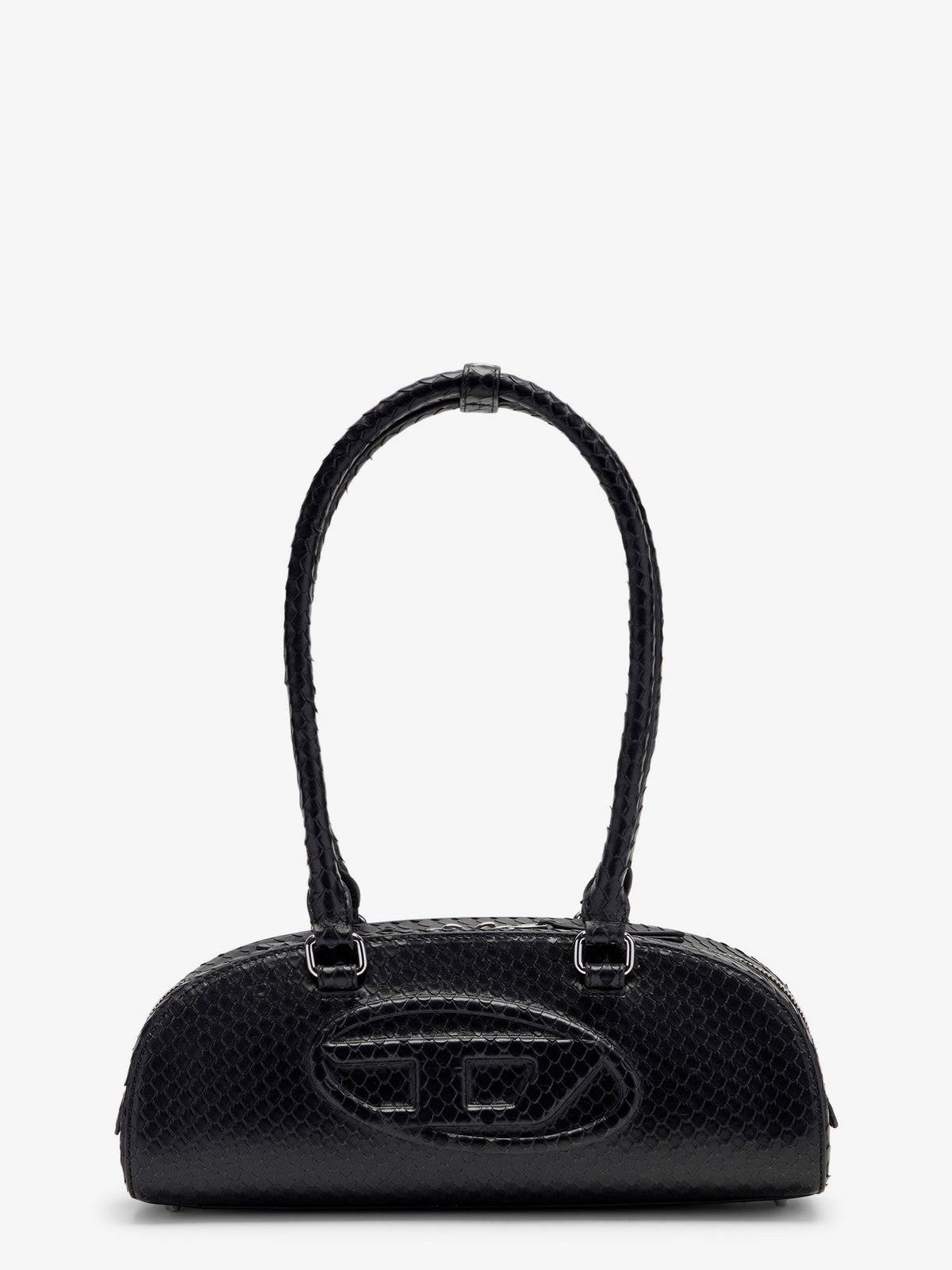 Diesel Women's Python Effect Leather Shoulder Bag Black