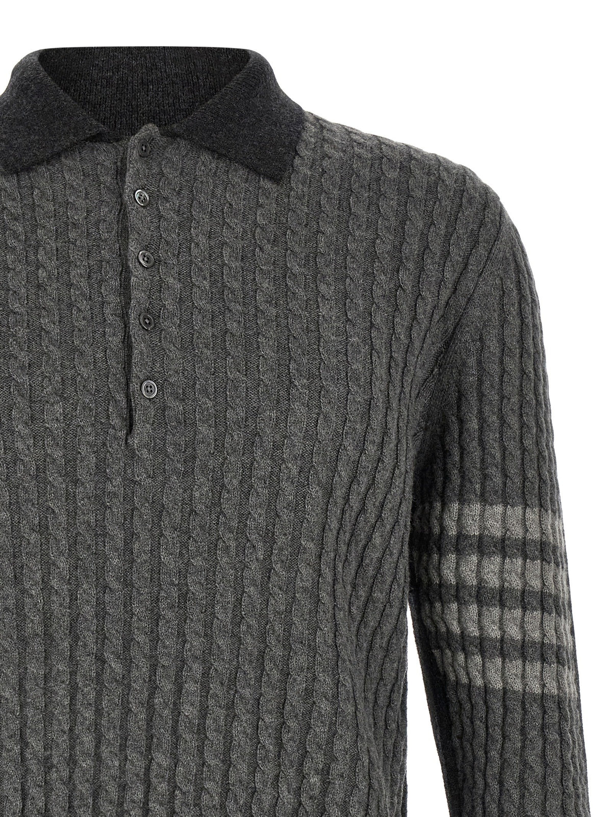 Thom Browne Trompe Loeil Polo Shirt Grey