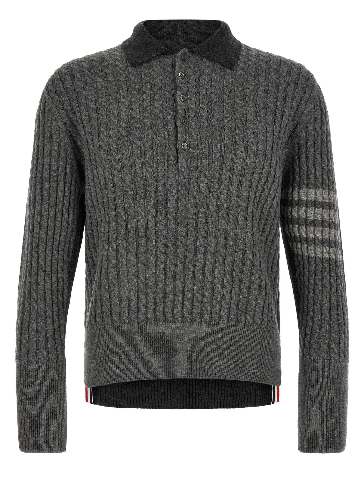 Thom Browne Trompe Loeil Polo Shirt Grey