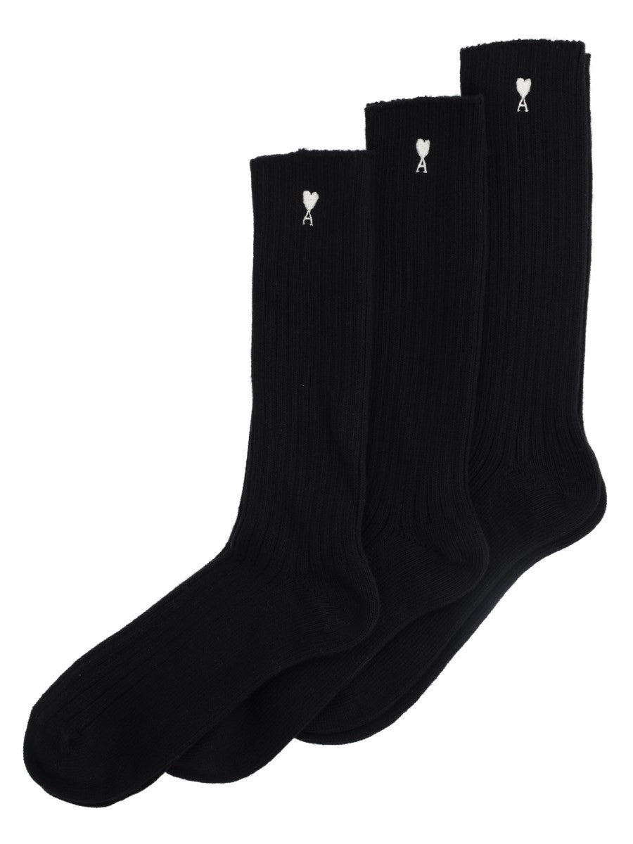 Ami Paris Unisex Calzini Ami DE Coeur Black