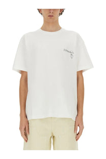 3.paradis men’s edgar plans white cotton t shirt with small embroidered logo on the left chest