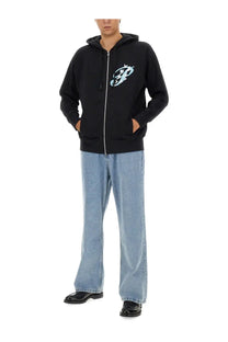 3.paradis men’s black zip sweatshirt with light blue embroidered logo on chest made of soft cotton blend