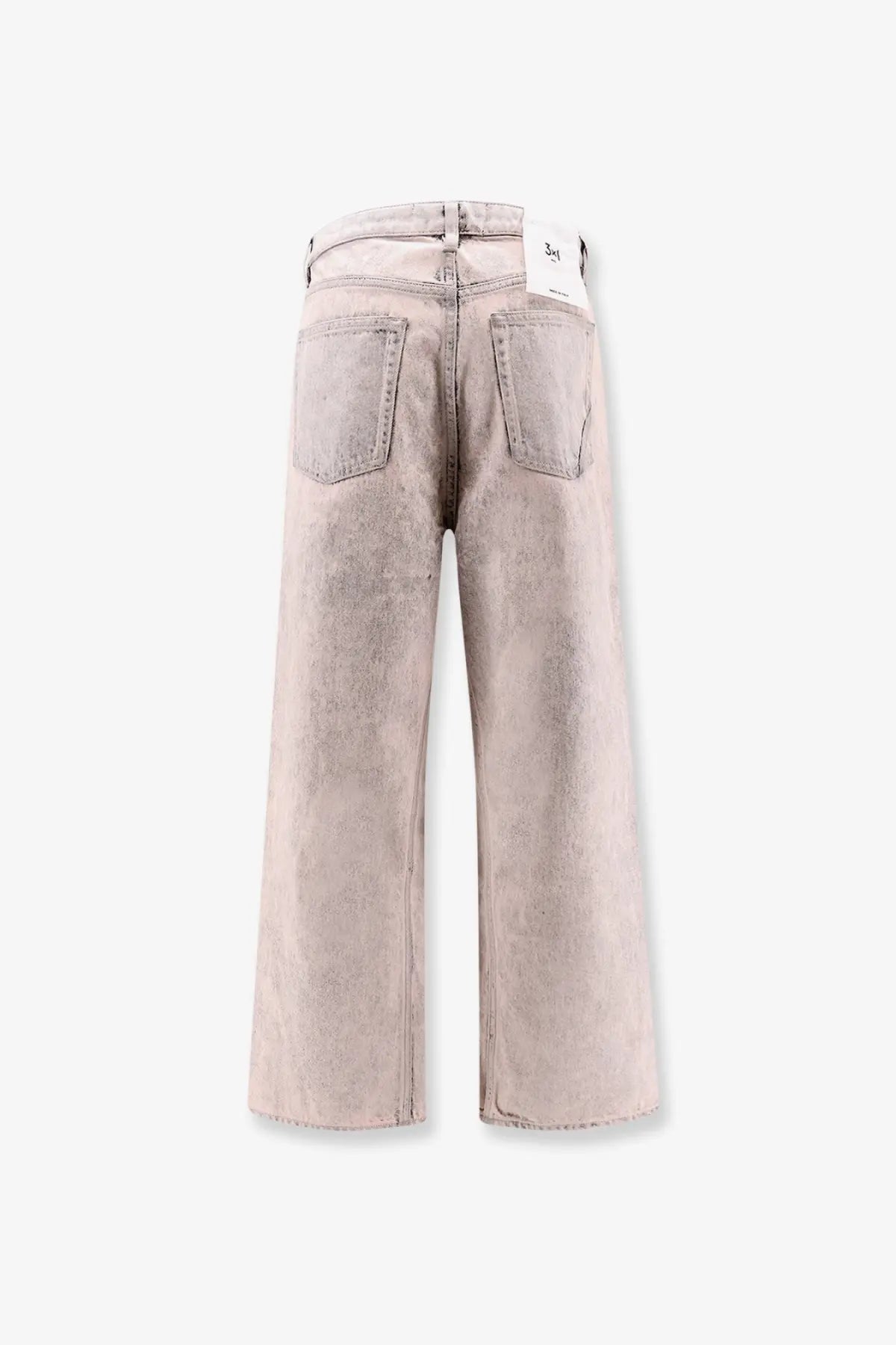 3x1 women’s denim jeans blue light-wash denim wide-leg trousers with relaxed straight cut and frayed hems