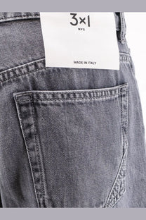 3x1 women’s the kat grey denim jeans made of cotton and lyocell with white 3x1 nyc made in italy label visible