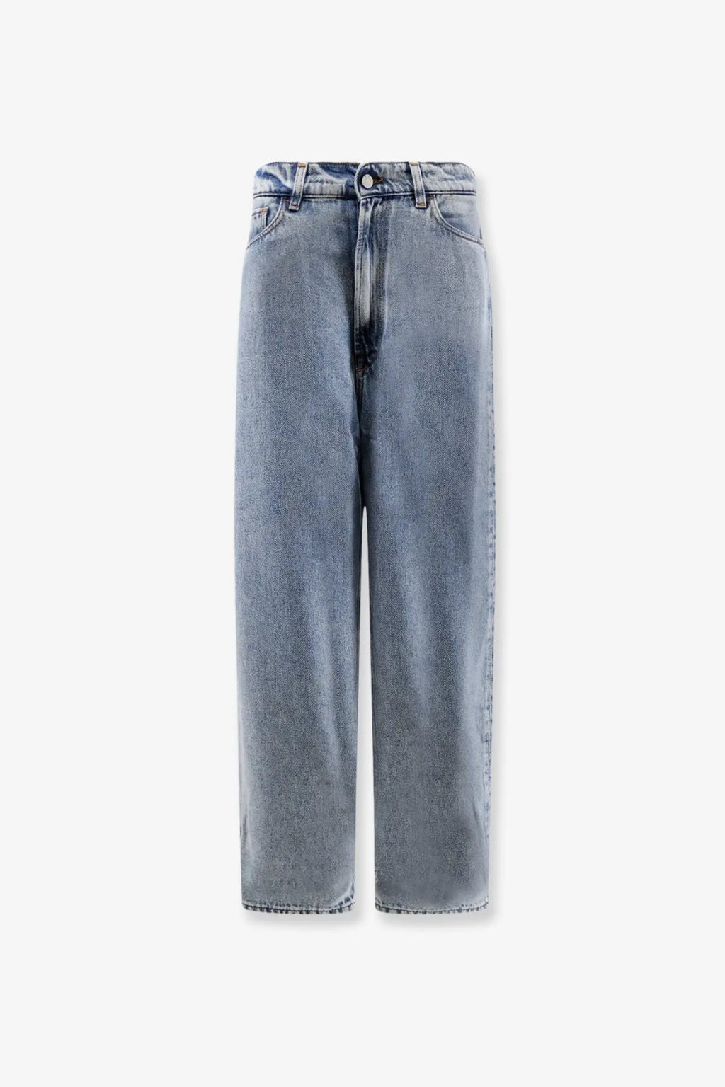 Light-wash denim 3x1 women’s skater boyfriend jeans with high-rise wide-leg cut and classic five-pocket design