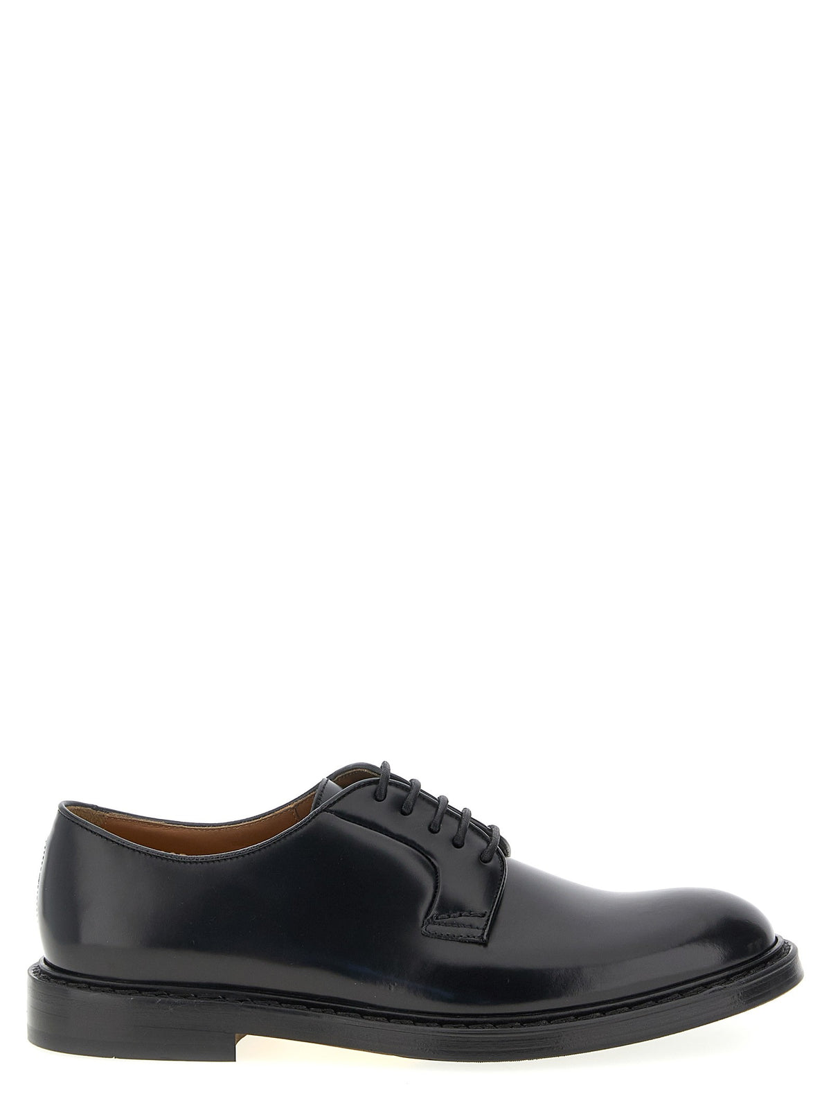 Doucal's Men's Derby Leather Lace up Shoe Black