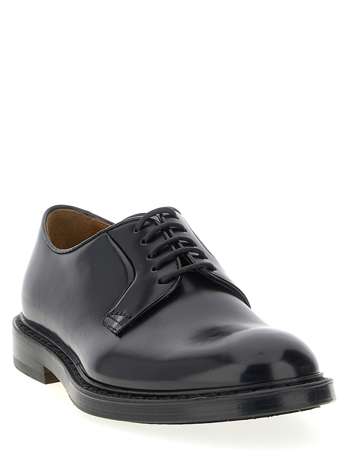 Doucal's Men's Derby Leather Lace up Shoe Black