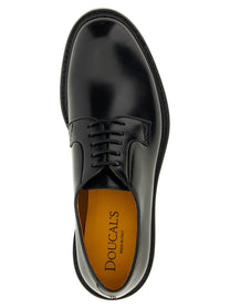 Doucal's Men's Derby Leather Lace up Shoe Black