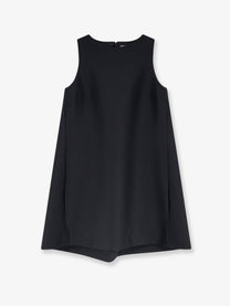 Balenciaga Women's Line Silk Mini Dress Black