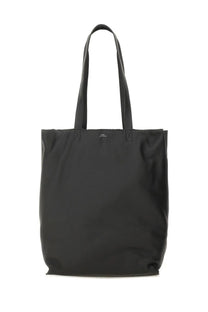 A.P.C men’s borsa tote maiko medium black leather tote bag with minimalist design and subtle brand logo on front