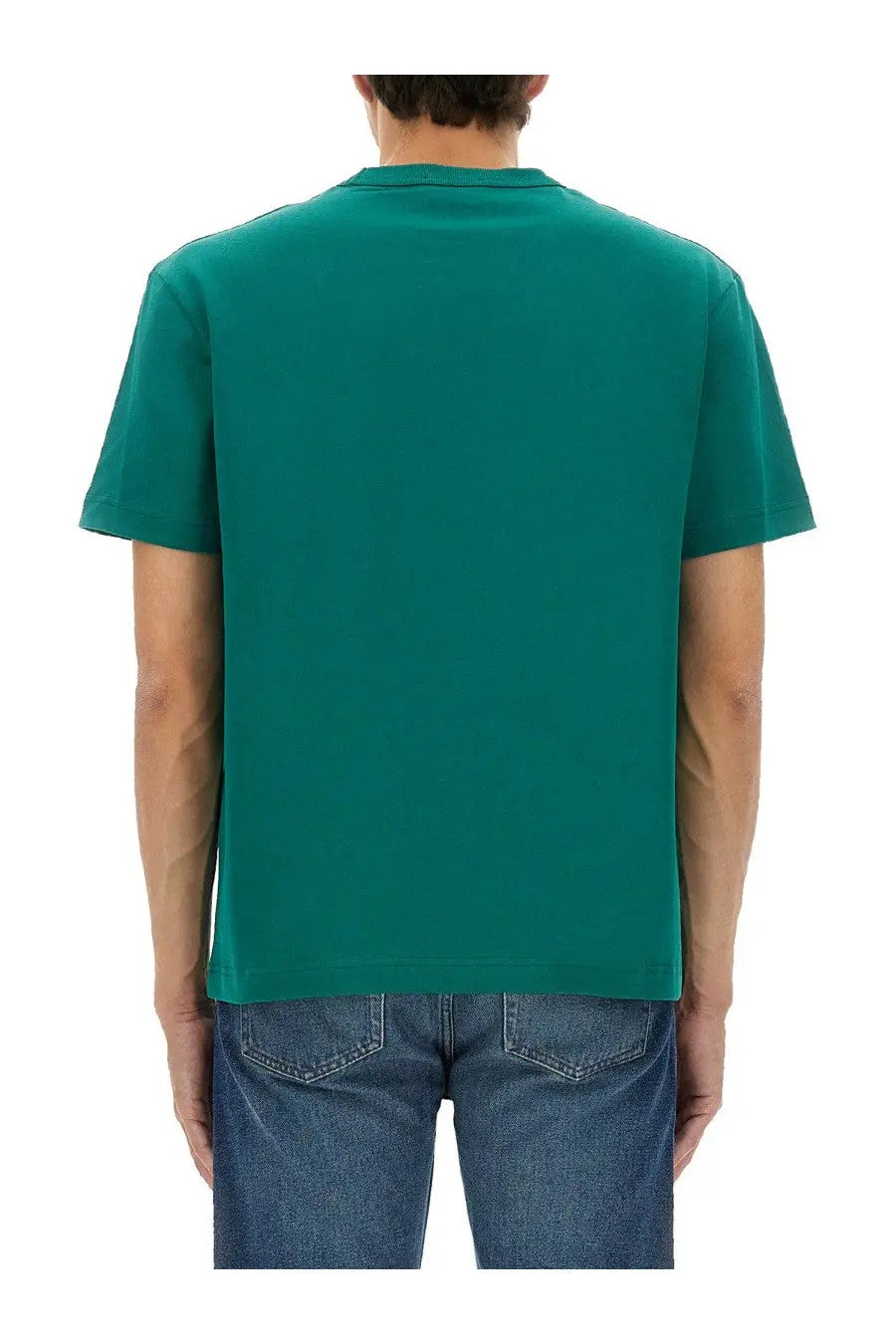 A.P.C men’s boxy solid emerald green short-sleeved cotton t-shirt perfect for casual wear