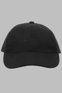 Black cotton a.p.c men’s baseball cap featuring subtle embroidered logo for casual wear