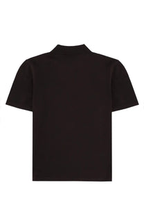 A.p.c men’s black short-sleeved polo shirt with classic collar and minimalist design in cotton material
