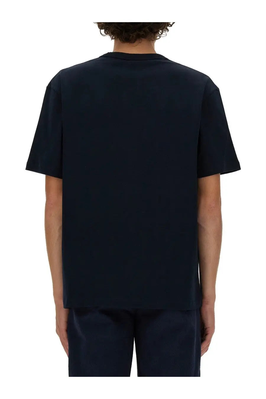 A.P.C men’s boxy dark navy blue short-sleeved t-shirt with a simple crew neck design