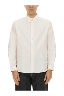 A crisp white long-sleeved A.P.C men’s shirt greg with classic collar and neatly pressed fabric