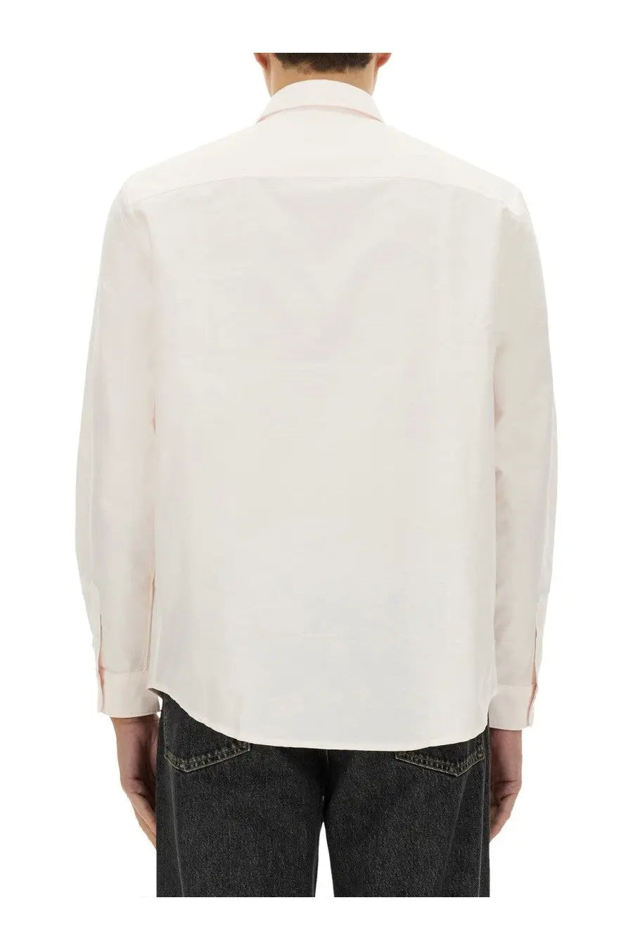 A.P.C men’s shirt Greg white crisp white long-sleeved button-up shirt with classic collar and folded cuffs