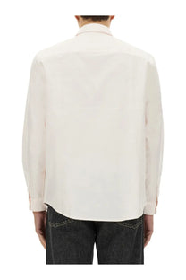 A.P.C men’s shirt Greg white crisp white long-sleeved button-up shirt with classic collar and folded cuffs