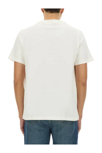 A.P.C men’s white cotton t-shirt with a simple crew neck and short sleeves perfect for casual wear
