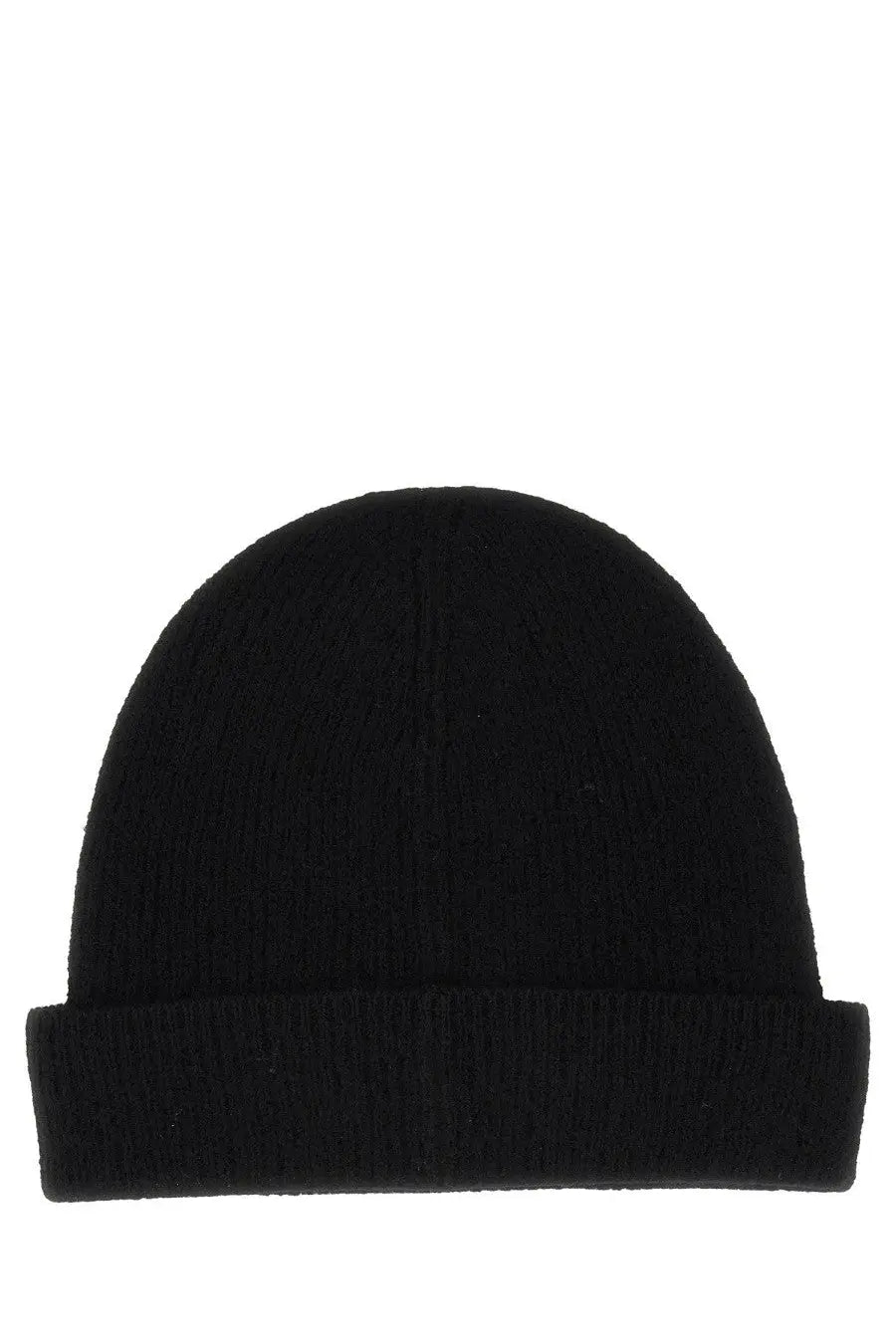 A.P.C black ribbed knit beanie with folded cuff made of lana wool unisex berretto for cold weather