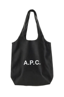 Black a.p.c unisex borsa con black leather bag front view ideal for everyday use