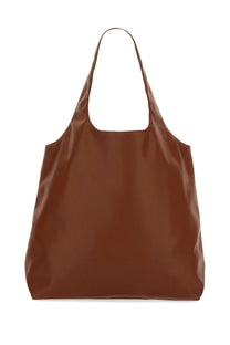 A.P.C unisex Borsa tote Ninon beige brown leather tote bag with sleek minimalist design and sturdy handles
