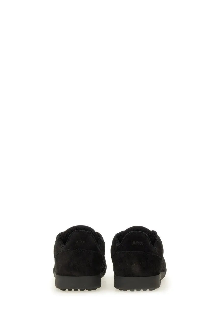 A.P.C unisex sneaker Moe black low-top with black suede matte finish and rubber soles