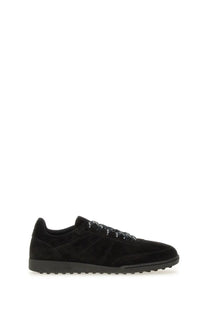 A.p.c unisex sneaker moe black in black suede low-top with textured rubber sole and subtle stitching details