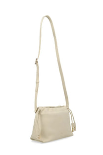 A.p.c women’s beige cream-colored leather crossbody bag ninon mini with drawstring closure and gold-tone hardware