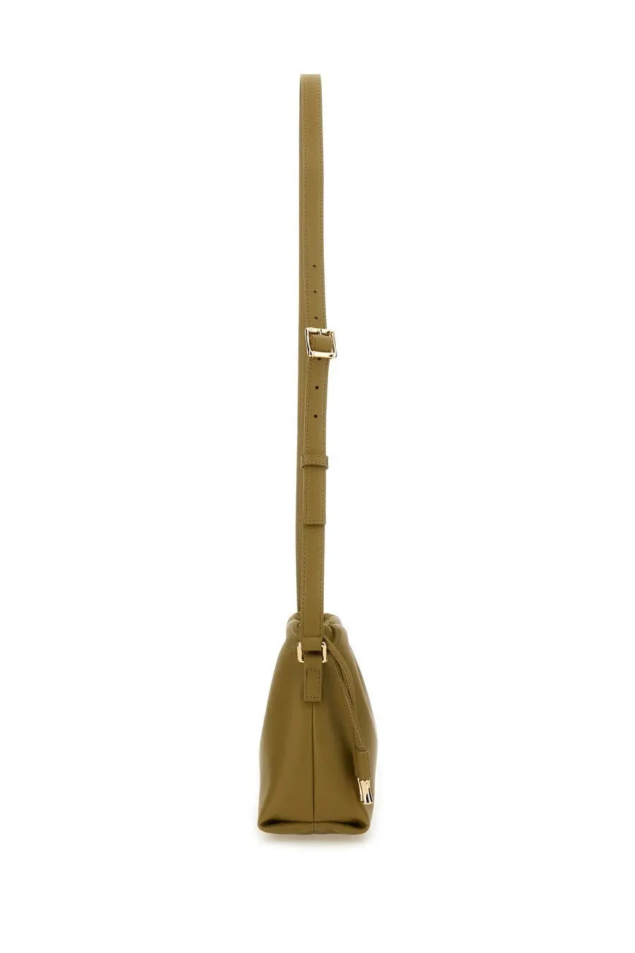 A.P.C women’s bag ninon mini green olive green leather crossbody bag with gold-tone hardware and minimalist design