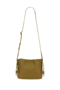 A.P.C women’s olive green leather crossbody bag ninon mini with silver toned tassel details
