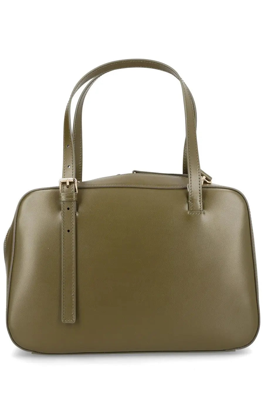 A.p.c women’s olive green leather handbag virginie brown with structured shape and matching handles