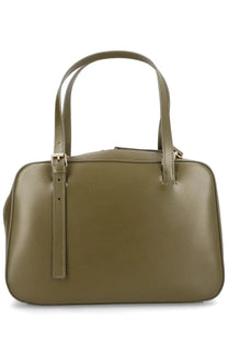 A.p.c women’s olive green leather handbag virginie brown with structured shape and matching handles