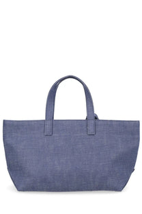 A.P.C women’s borsa tote drummer small blue navy denim tote bag with sturdy handles and minimalist design