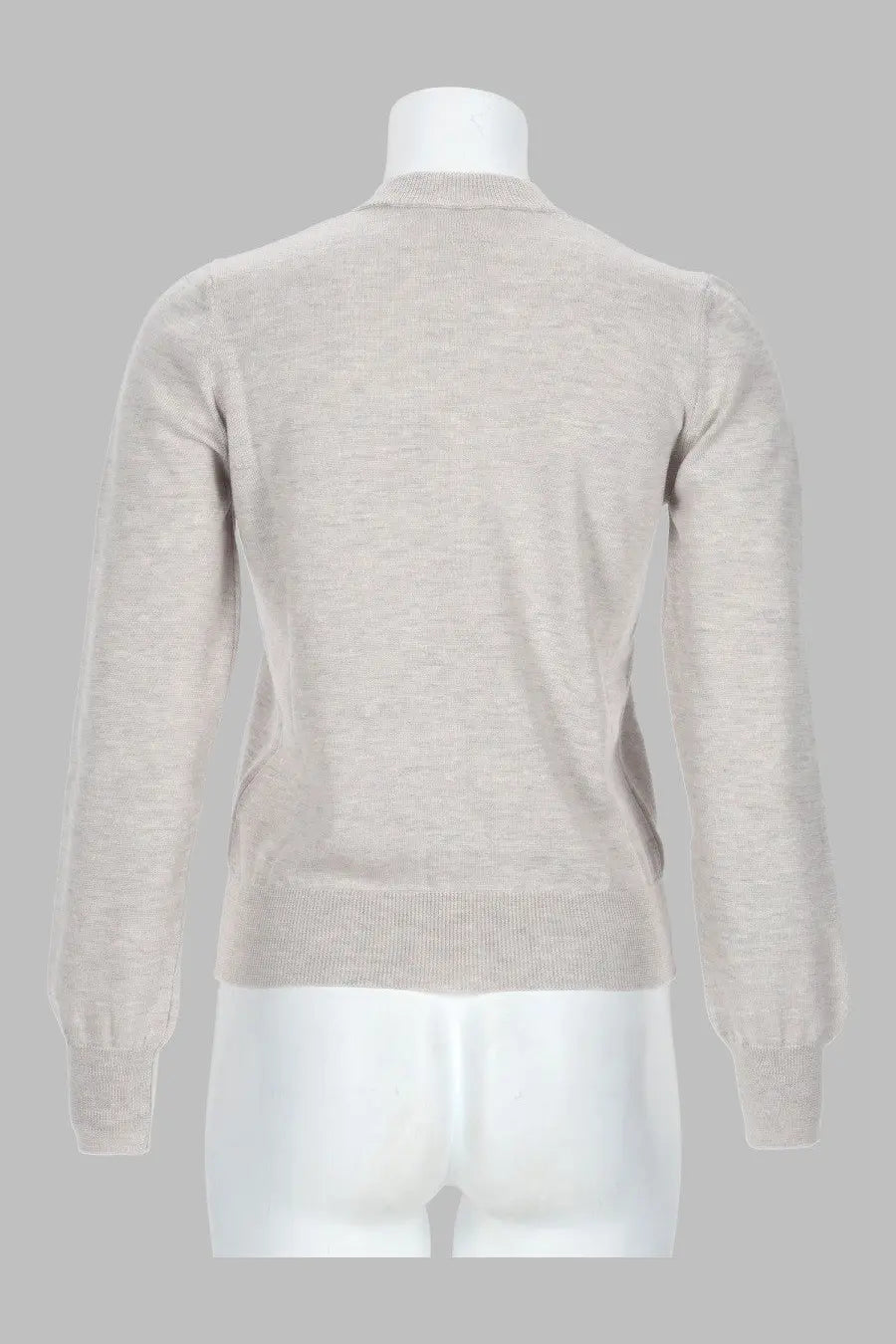 Beige merino wool crew neck sweater with ribbed cuffs in A.P.C womens cardigan lana grey style