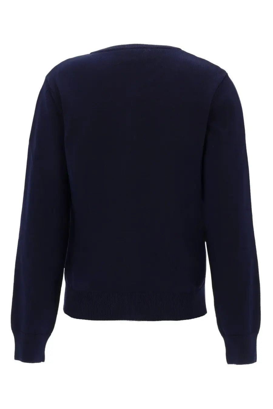 A.P.C women’s cardigan Leonie navy blue knit sweater with ribbed cuffs and hem for casual wear