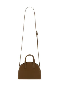 A.P.C women’s demi lune tote bag small brown olive green leather satchel with curved top and matching handles
