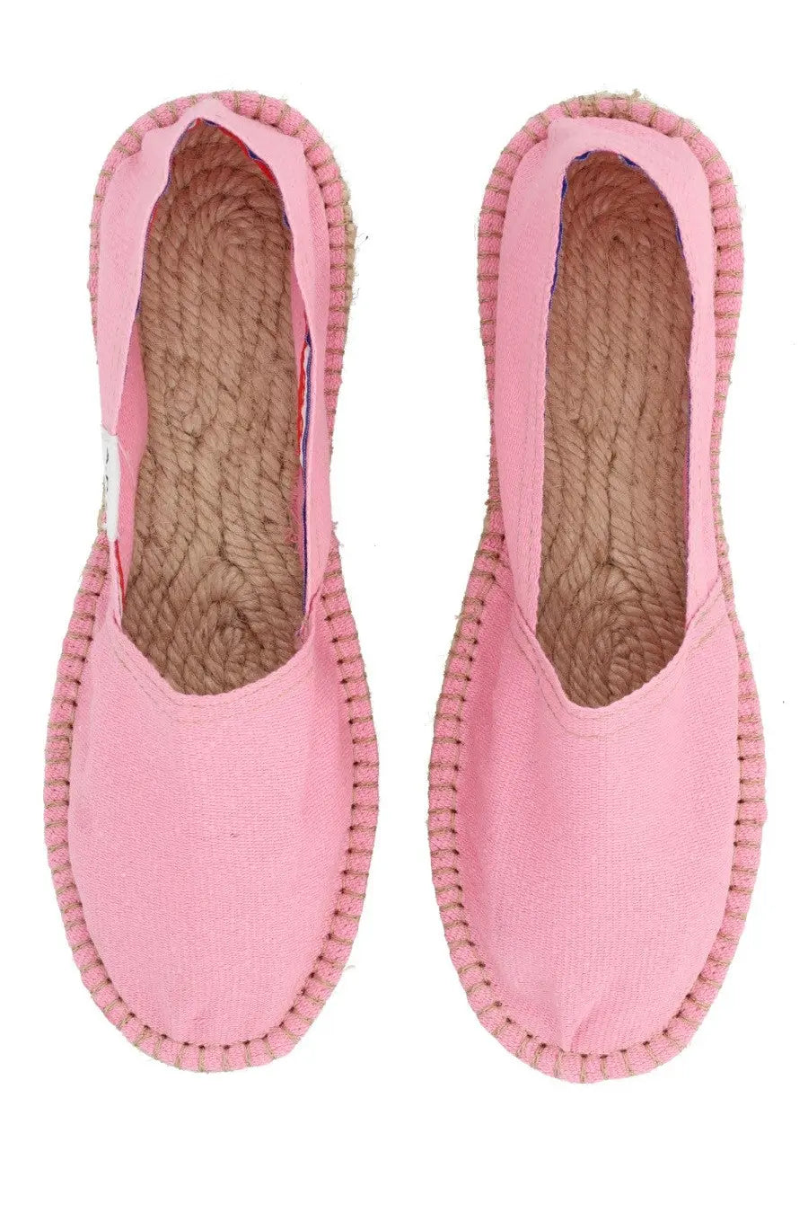 A.P.C women’s pink canvas espadrilles with braided jute soles and matching pink stitching