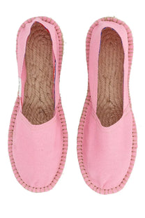 A.P.C women’s pink canvas espadrilles with braided jute soles and matching pink stitching