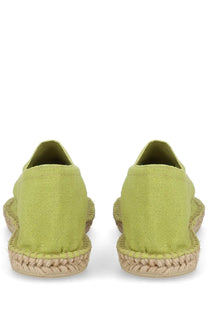 A.P.C womens espadrilla lime green canvas espadrilles with braided jute sole for casual summer wear