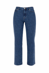 A.P.C women’s new sailor pants blue straight-leg denim jeans with classic five-pocket design