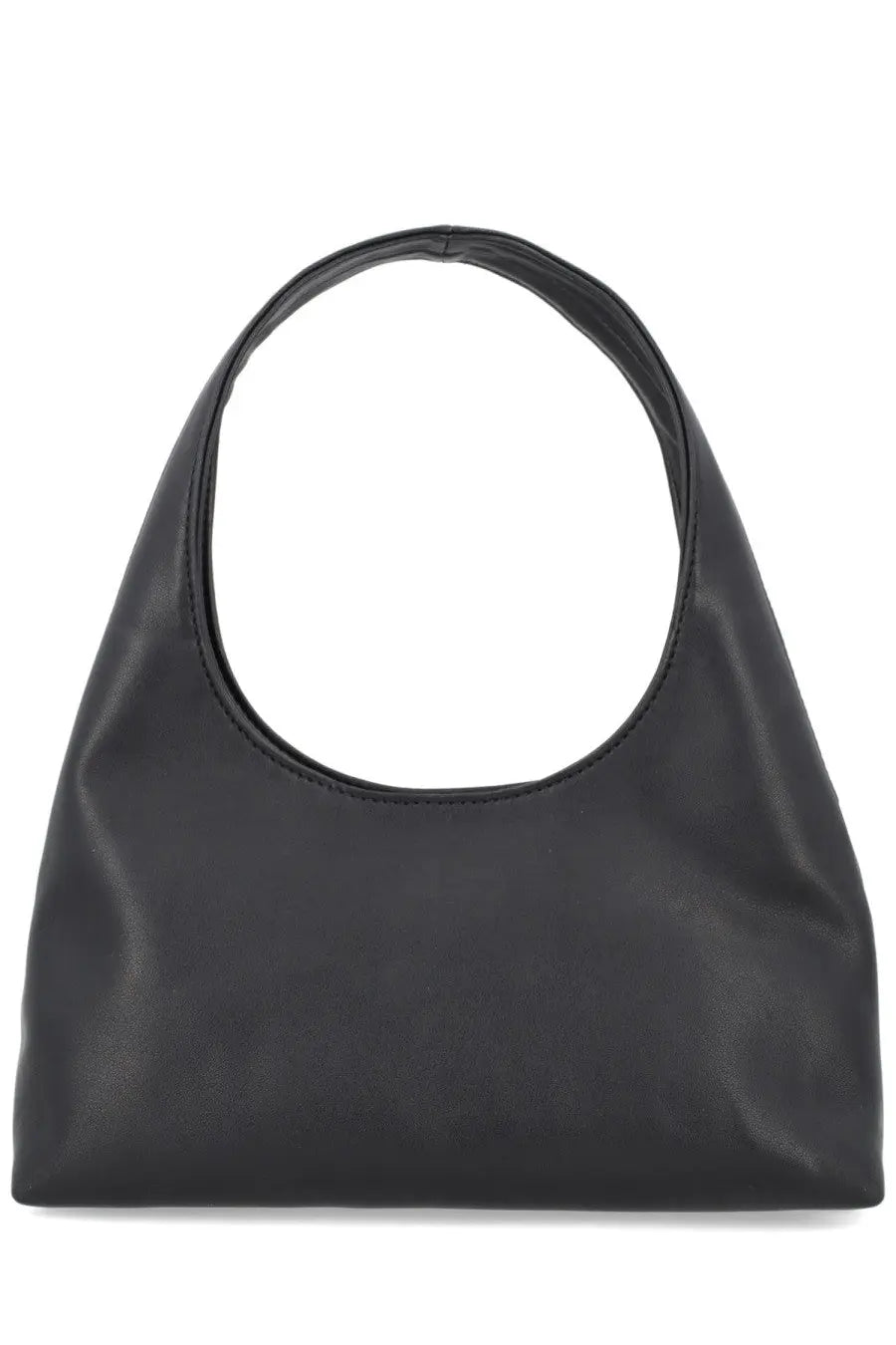 A.P.C women’s Ninon baby bag black leather hobo bag with smooth minimalist design and rounded top handle