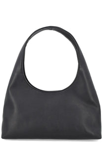 A.P.C women’s Ninon baby bag black leather hobo bag with smooth minimalist design and rounded top handle