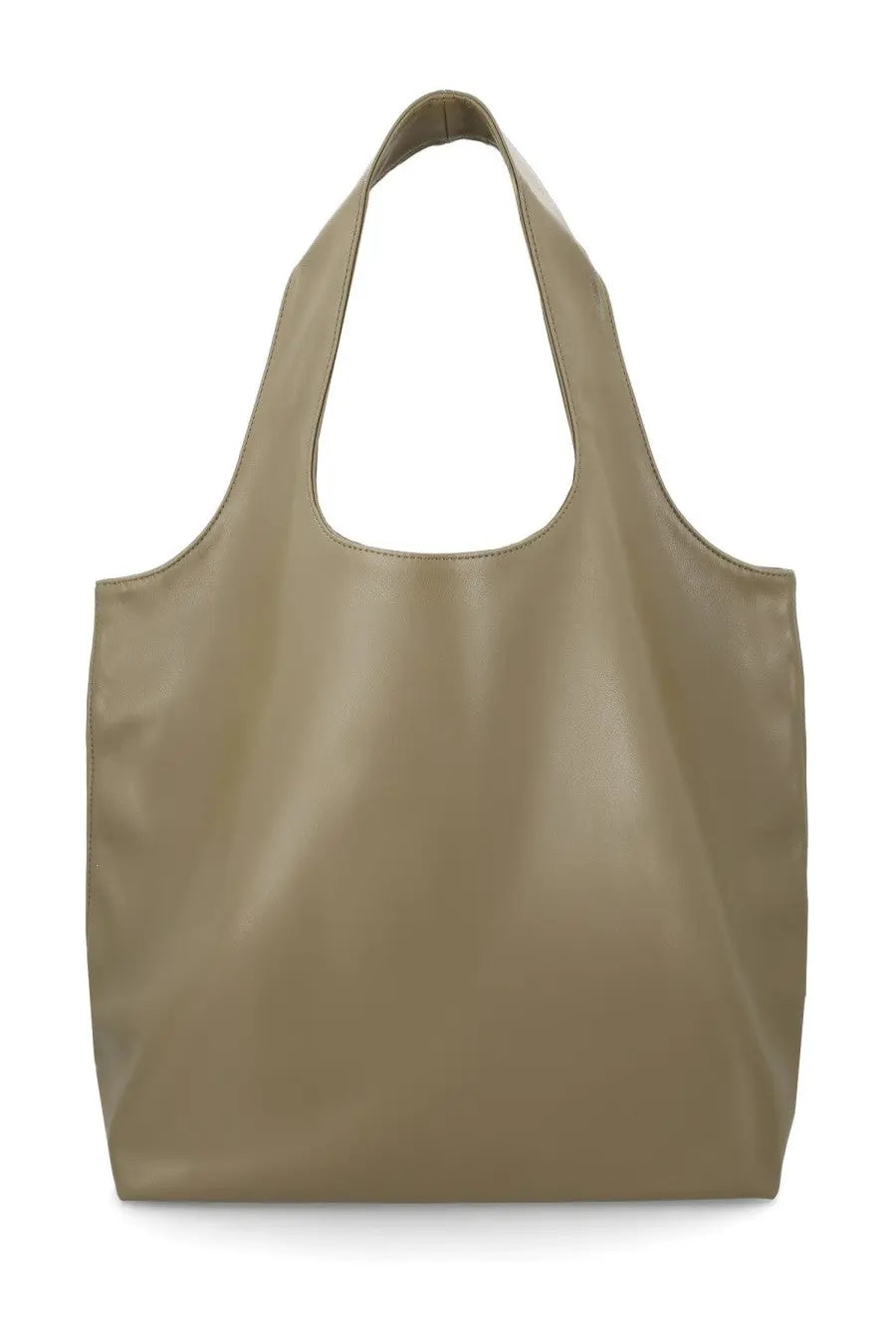 A.P.C women’s Ninon tote bag in beige faux leather with a minimalist design and sturdy handles
