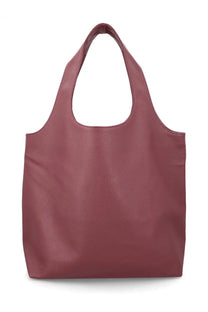 A.p.c women’s ninon tote bag in burgundy faux leather with minimalist design and sturdy handles