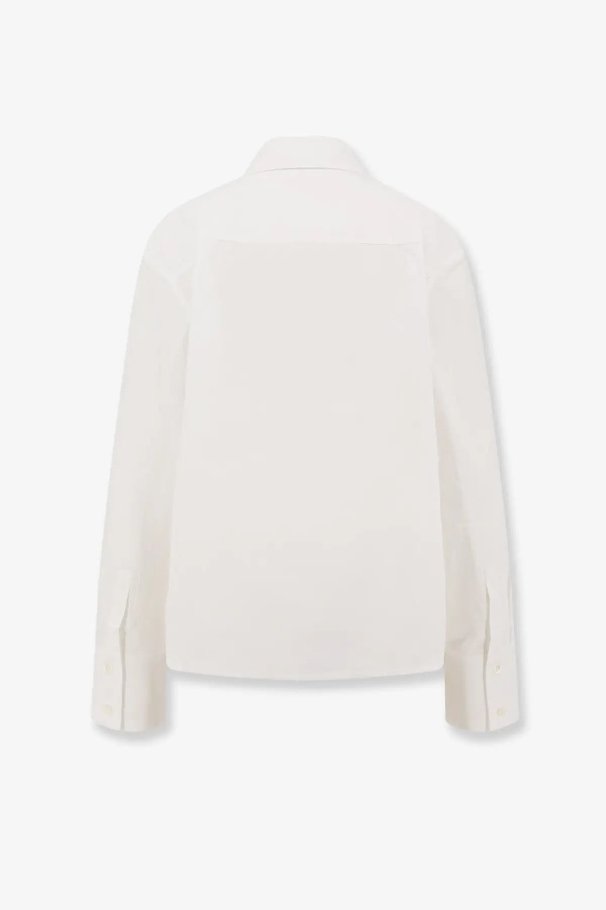 A.P.C women’s organic cotton white shirt with a minimalist tailored silhouette and long sleeves