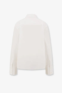 A.P.C women’s organic cotton white shirt with a minimalist tailored silhouette and long sleeves