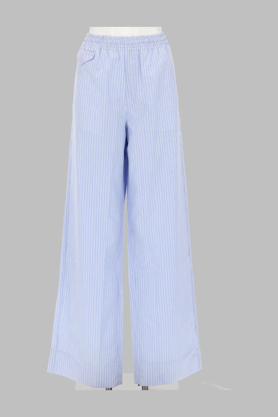 A.P.C women’s pantalone Louise blue light blue and white striped wide-leg trousers with elastic waistband